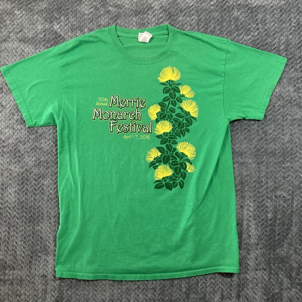 Merrie Monarch 55th Annual Festival 2018 T-Shirt Men's L Green Hula Hawaii